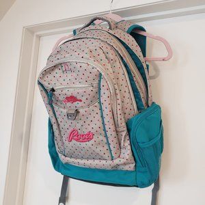 ROOTS - Signature Teal Pink Polkadot Lightweight Laptop Backpack  - unisex